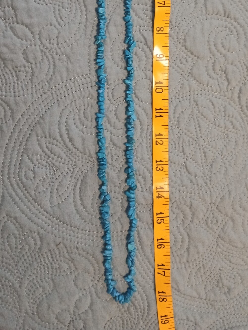 Turquoise Chip Beaded Necklace Pair